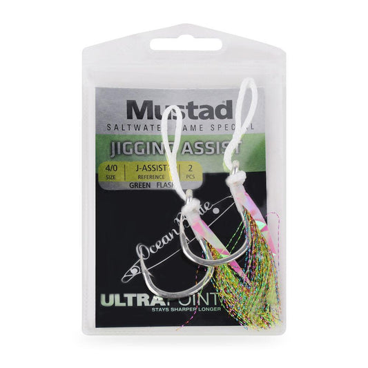 Mustad J-Assist1 Heavy Duty Jigging Assist Rig with Green Flash-Terminal Tackle-Mustad-Tackle World