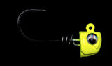 NLBN - No Live Bait Needed Hot Heads Screw Lock Jig Heads for 3" Paddle Tails-Lures-NLBN-1/4 oz - 3pk-Chartreuse Yellow-Tackle World