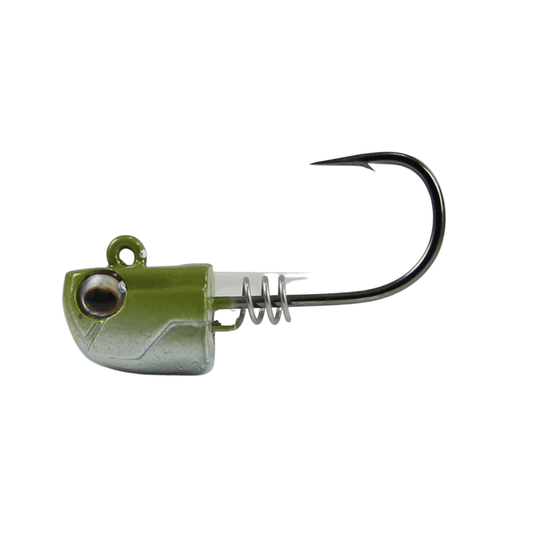 NLBN - No Live Bait Needed Screw Lock Jig Heads for 3" Paddle Tails-Lures-NLBN-1/4 oz - 3pk-Green Back-Tackle World