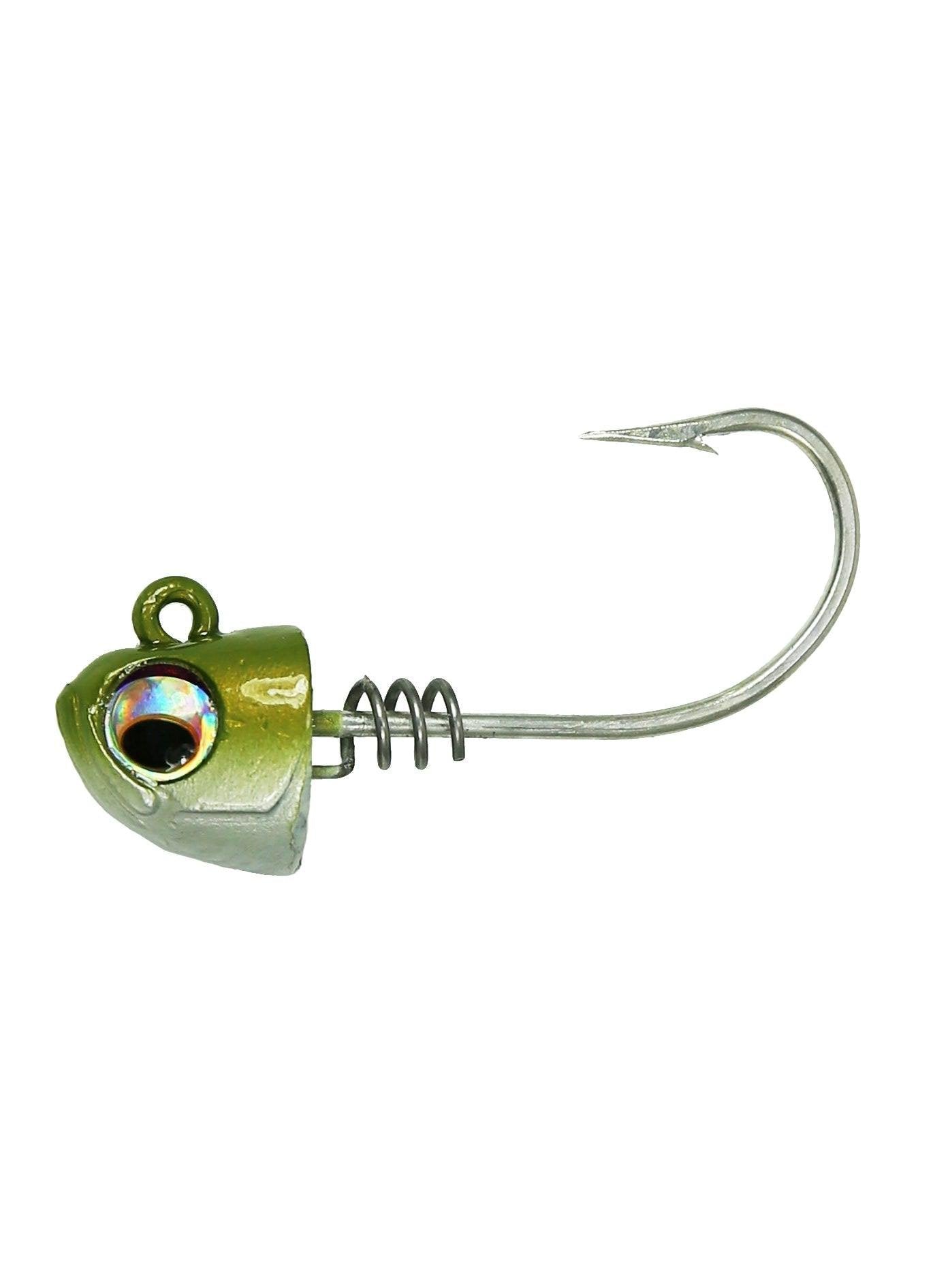 NLBN - No Live Bait Needed Screw Lock Jig Heads for 5" Paddle Tails-Lures-NLBN-3/4 oz-Green Back-Tackle World