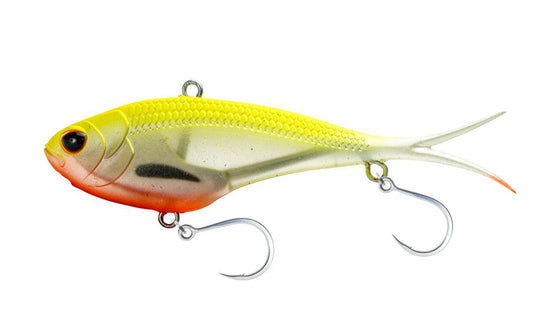 Nomad Design Vertrex Max Vibe Jigs-Lures-Nomad-Chartreuse Orange-Length: 130mm - Weight: 65g-Tackle World