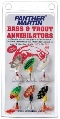 Panther Martin Bass & Trout Annihilators 6 Pack Inline Spinners-Lures-Panther Martin-Tackle World