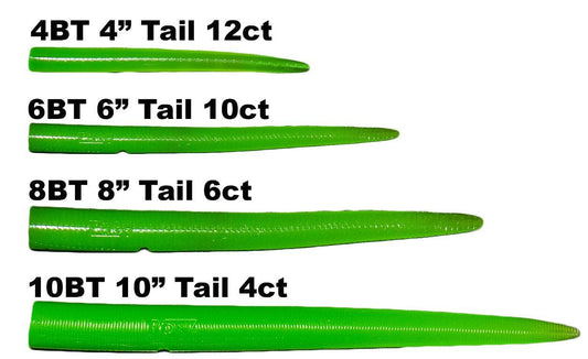 RonZ Replacement Tails-Lures-RonZ-Green Glow-Size: 6" - Q'ty: 10pk-Tackle World