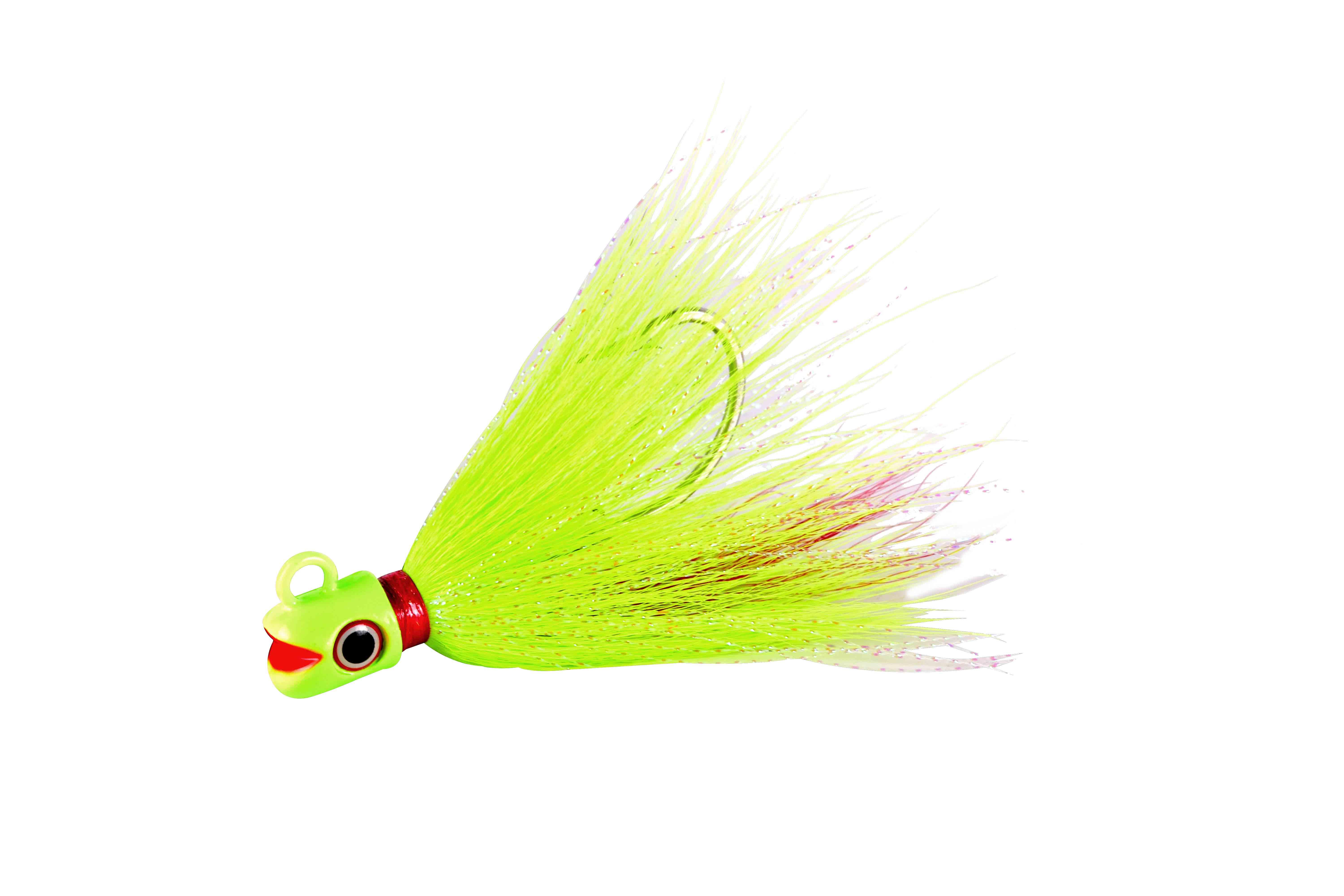 S&S Jigs Smilin' Bill Bucktail Jigs (New Ver.)-Lures-S&S Bucktails-Chartreuse-1oz-Tackle World