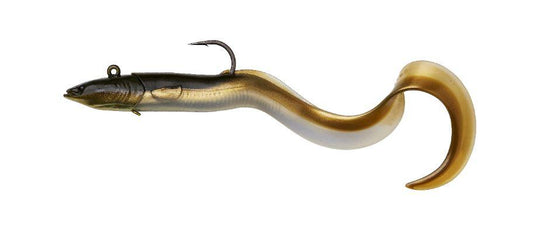 Savage Gear Real Eel Jig Soft Bait Lures-Lures-Savage Gear-Olive Brown Pearl-Length: 12" - Weight: 5.3oz-Tackle World