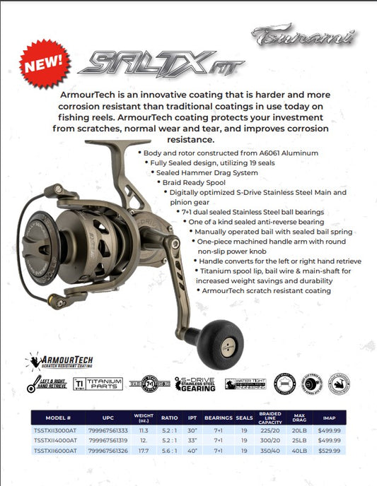 Tsunami Saltx II ArmourTech Special Edition Spinning Reels