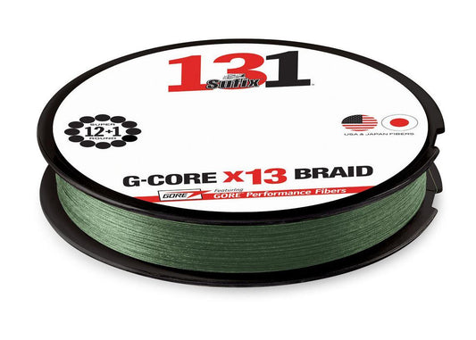 Sufix 131 G-Core Braided Line-Line & Leader-Sufix-Low-Vis Green-10 lb / 150 yd-Tackle World