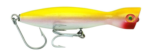 Super Strike Floating Little Neck Popper Lures-Lures-Super Strike Lures-Length: 4 1/4" - Weight: 1oz-Yellow/White-Tackle World