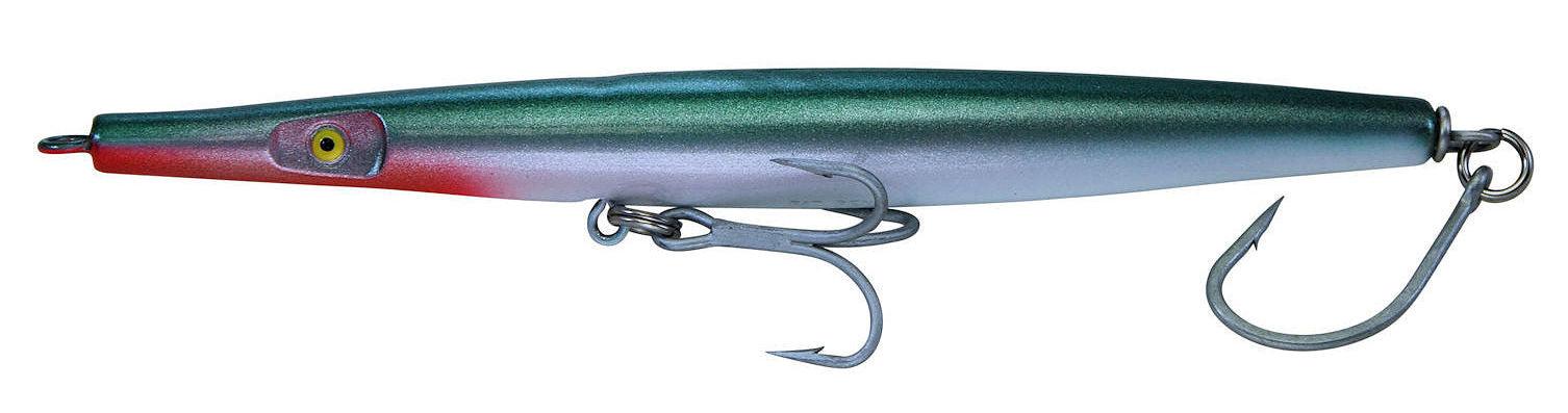 Super Strike Super N Fish Heavy Needlefish Lures-Lures-Super Strike Lures-Length: 5-1/4" Weight: 1.7oz-Green/White-Tackle World