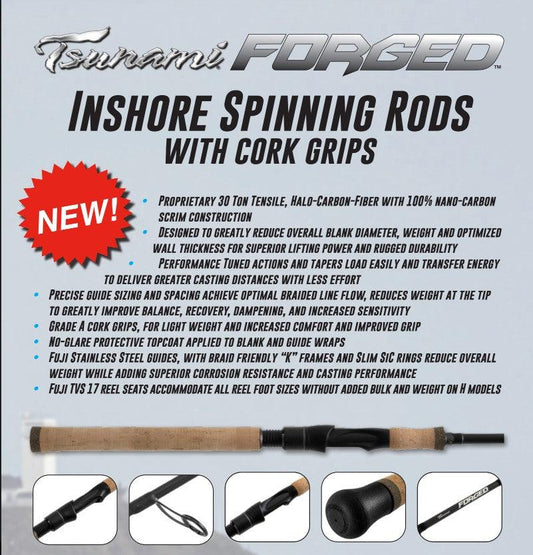 Tsunami 2024 Forged Inshore Spinning Rods-Rod-Tsunami-Tackle World