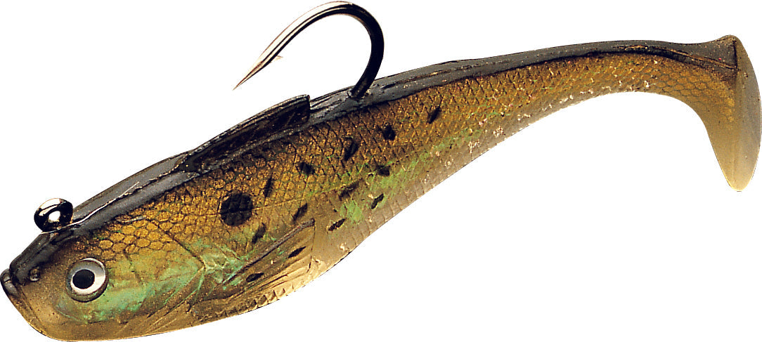 Tsunami Holographic Swim Shads-Lures-Tsunami-Size 4" 1oz - Q'ty/Pk 6-Golden Bunker/Spot-Tackle World