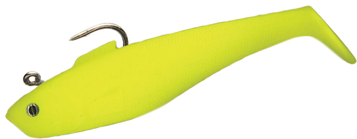 Tsunami Holographic Swim Shads-Lures-Tsunami-Size 4" 1oz - Q'ty/Pk 6-Opaque Chartreuse-Tackle World