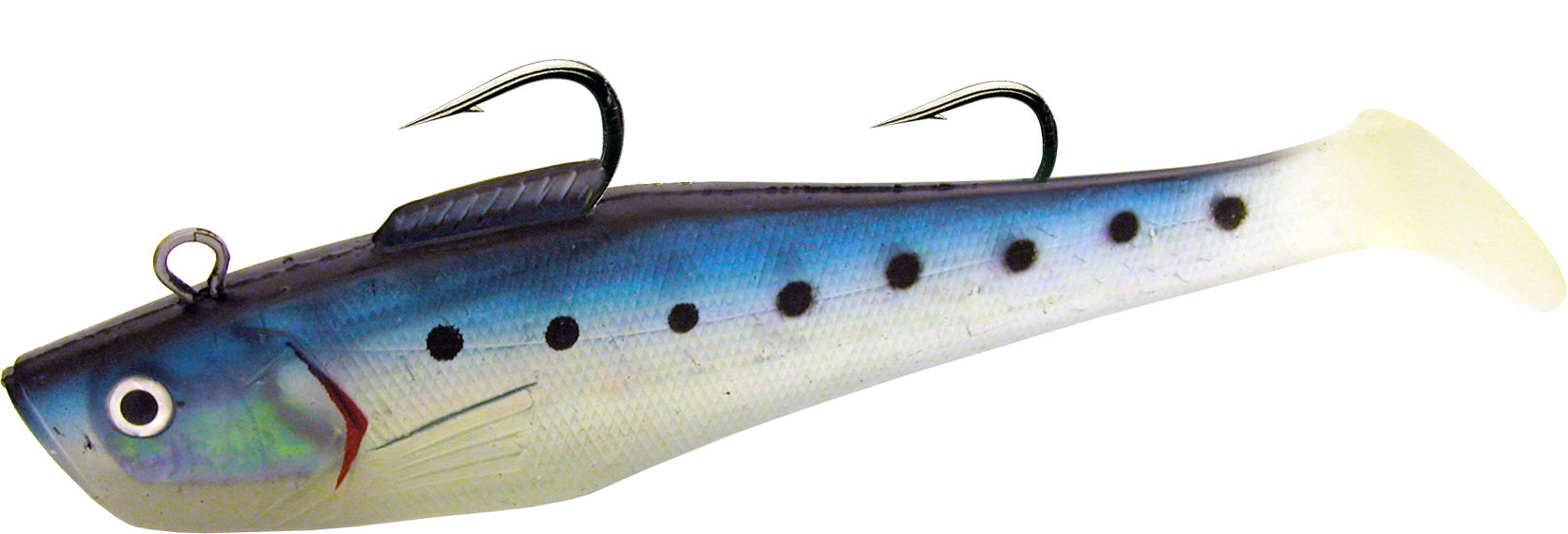 Tsunami Holographic Swim Shads-Lures-Tsunami-Size 9" Double Hook & 6-1/2oz - Q'ty/Pk 1-Blue Back-Tackle World