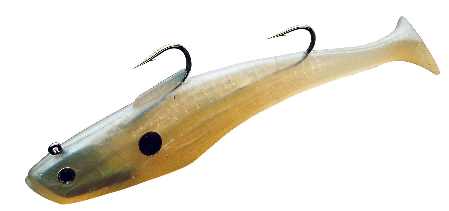 Tsunami Holographic Swim Shads-Lures-Tsunami-Size 9" Double Hook & 6-1/2oz - Q'ty/Pk 1-Pearl Spot-Tackle World