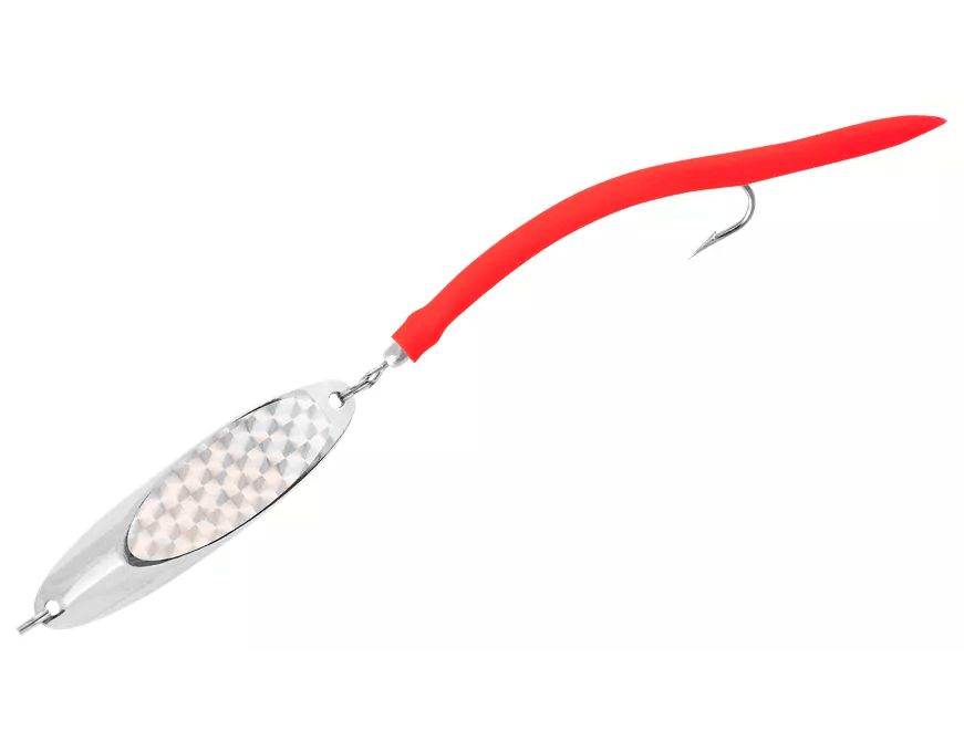 Tsunami Shockwave Spoon with Tubed Single Hook Jigs-Lures-Tsunami-Size 1 oz - Red Tuibe-Tackle World