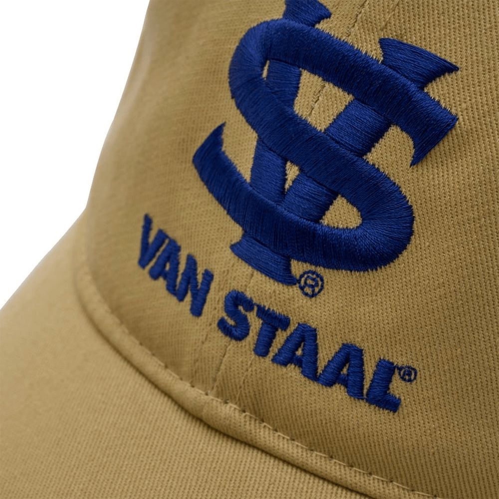 Van Staal Long Bill Hat-Apparel-Van Staal-tan-with-blue-logo-Tackle World