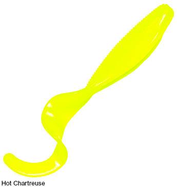 Z-Man StreakZ Curly TailZ Soft Plastics-Lures-Z-Man-Length: 4"-Hot Chartreuse-Tackle World