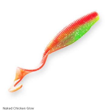 Z-Man StreakZ Curly TailZ Soft Plastics-Lures-Z-Man-Length: 4"-Nuked Chicken Glow-Tackle World