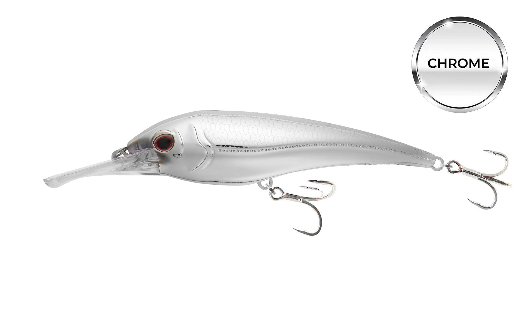 Nomad DTX Minnow Chrome Limited Edition Heavy Duty Sinking Trolling Lure-Lures-Nomad-Model: DTX 180mm / 7" - 3 3/4oz (Shallow Floating)-Coral Sea Chrome-Tackle World