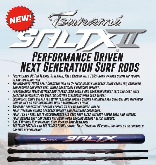 Tsunami 2024 Saltx II Surf Spinning Rods - Tackle World